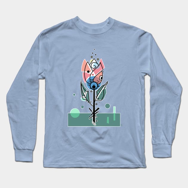 Retro  tulip flower Long Sleeve T-Shirt by weilertsen